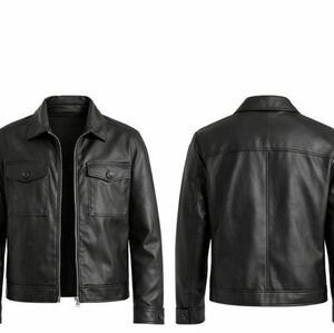 ​✨ TRENDING Vegan Leather Oversized Shirt Jacket Black